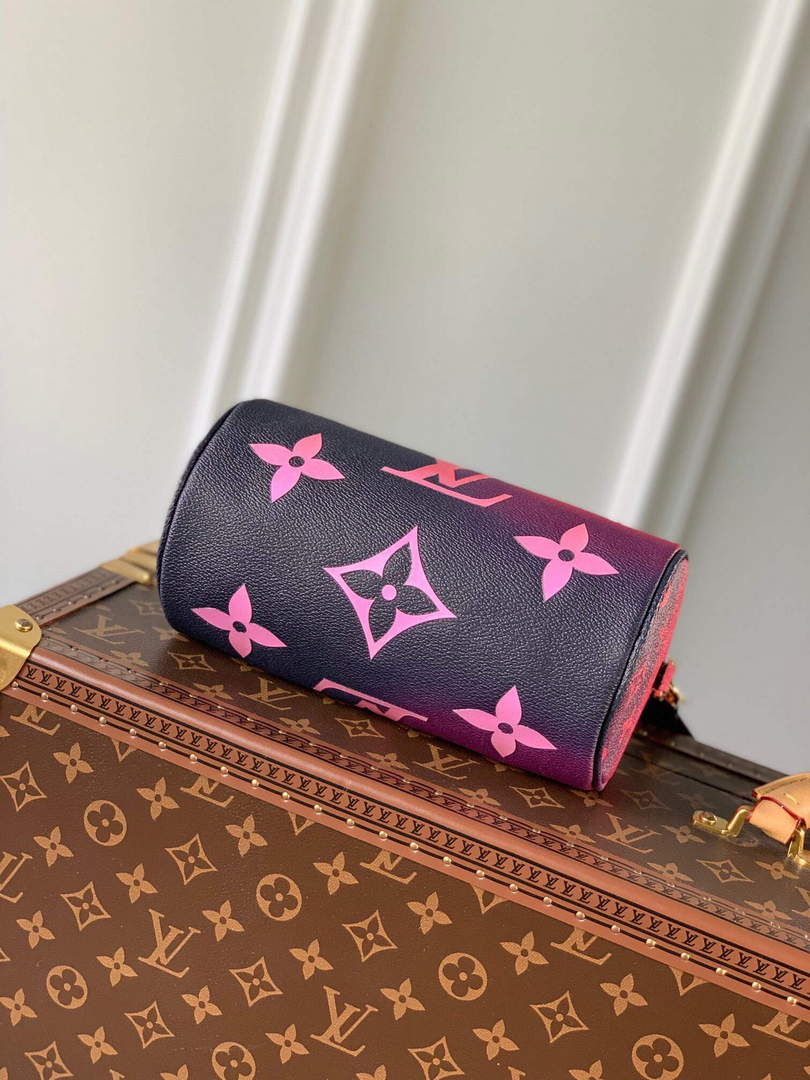 LV M59860 Louis Vuitton Papillon BB Handbag Midnight Fuchsia