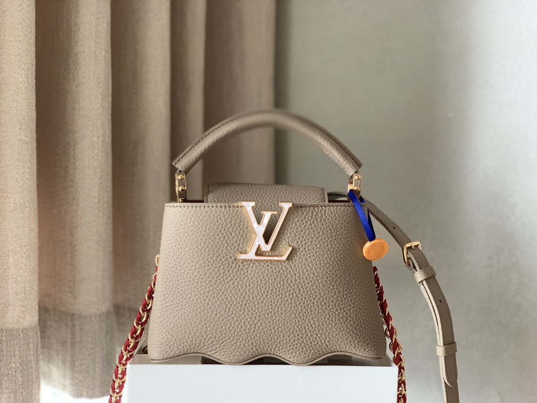 LV M22121 Louis Vuitton Capucines Mini Handbag Gray