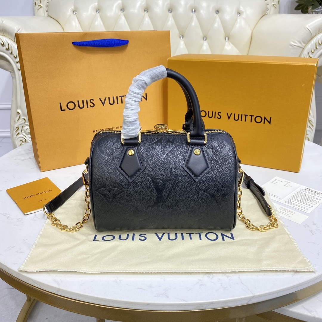 LV M58953 Louis Vuitton Speedy Bandouli��re 20 Bag Black