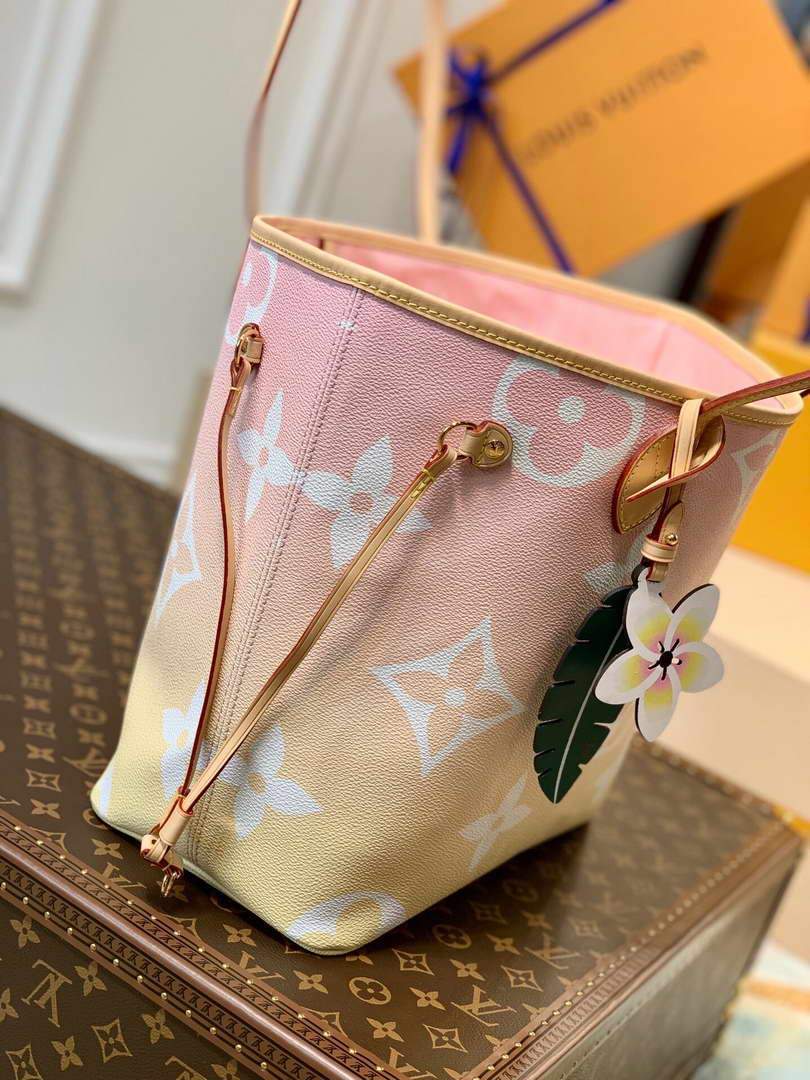 LV M45680 Louis Vuitton Neverfull MM Bag Pink