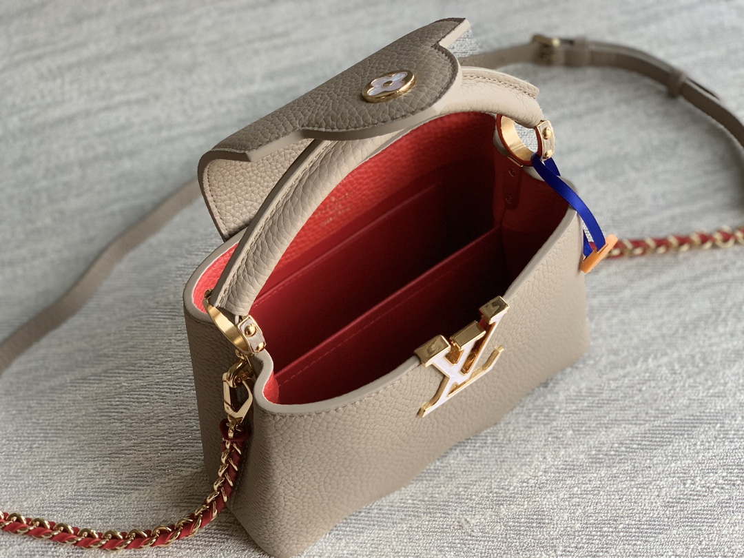 LV M22121 Louis Vuitton Capucines Mini Handbag Gray