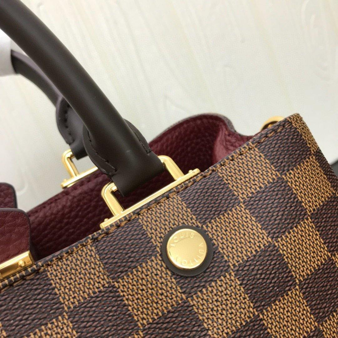 LV N44020 Louis Vuitton Brittany BB Tote Damier Ebene N41675 Wine Red