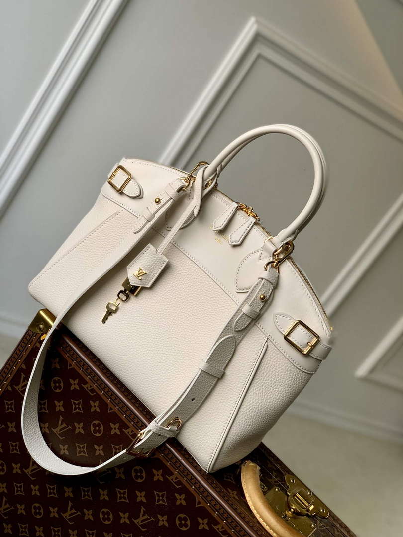 LV M23061 Louis Vuitton Lock It MM Bag Cr��me Beige