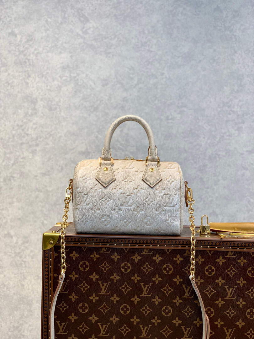 LV M46163 Louis Vuitton Speedy Bandouliere 20 Handbag Pale Beige