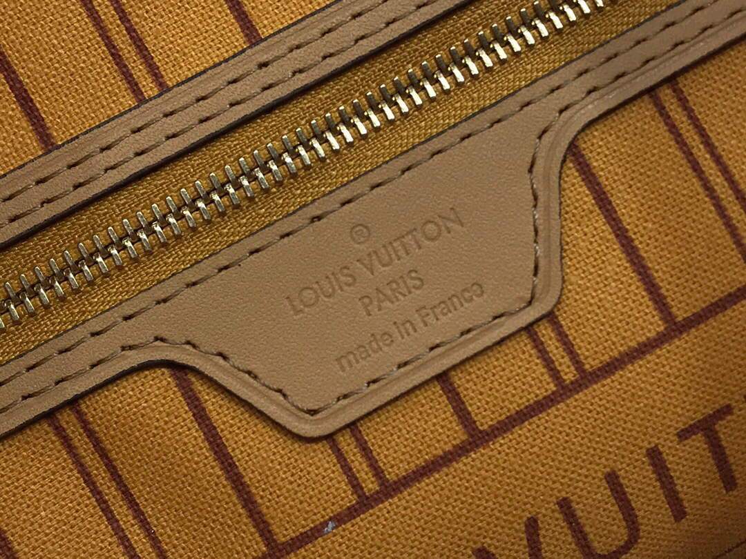 LV N50047 Louis Vuitton Neverfull MM Damier Azur Canvas Bag Pink