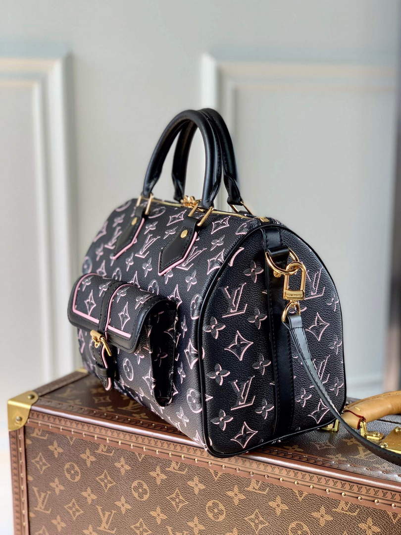LV M20852 Louis Vuitton Speedy Bandouliere 25 Handbag Black