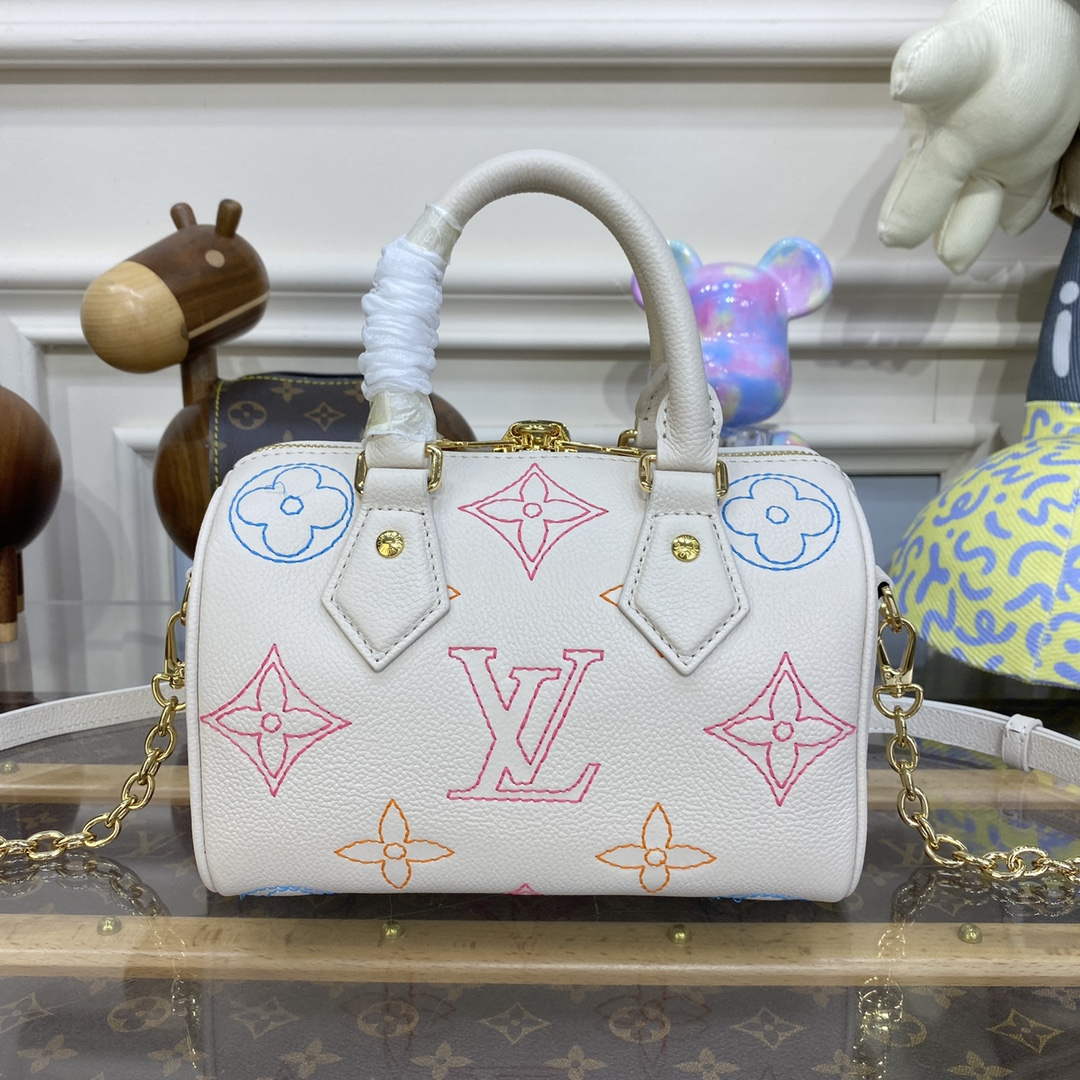LV M46667 Louis Vuitton Speedy Bandoulière 20 Handbag Beige