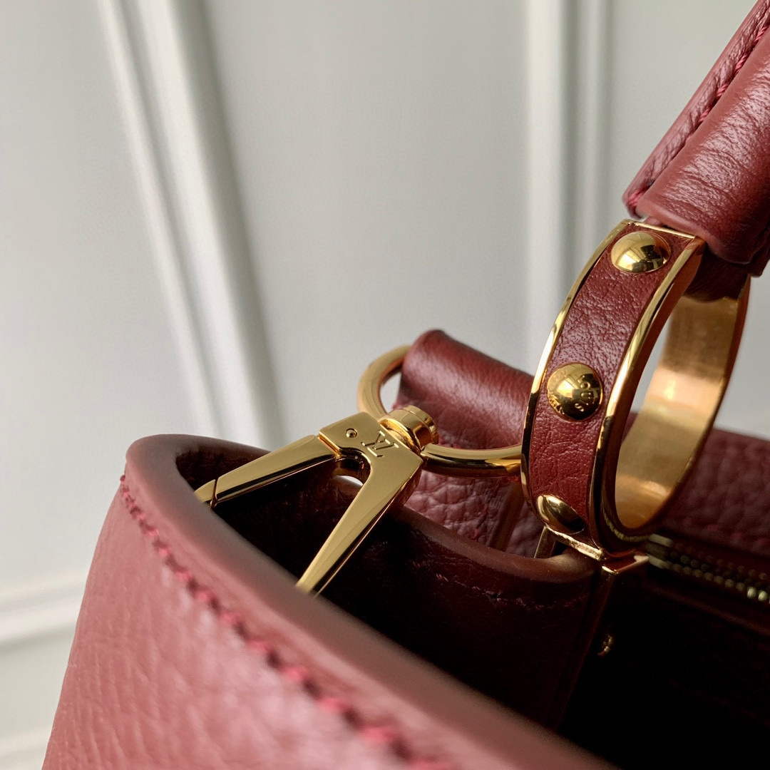 LV M25128 Louis Vuitton Capucines BB Handbag Griotte Red