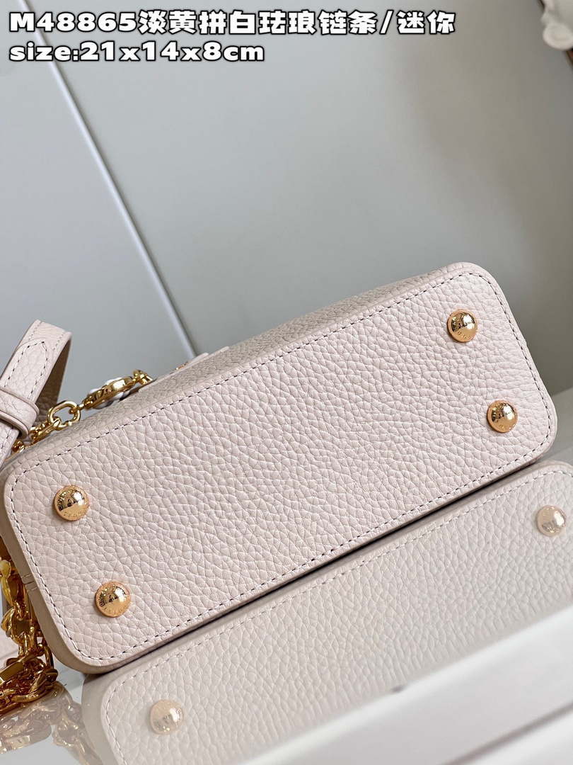 LV M22514 Louis Vuitton Capucines Mini Jaune Plume Yellow