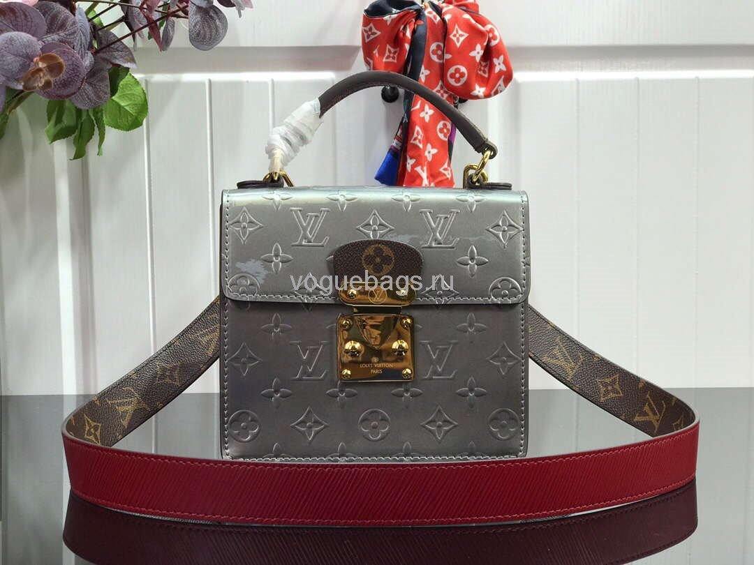 Lv M90502 Louis Vuitton Spring Street Monogram Vernis Bag M90375 Gray