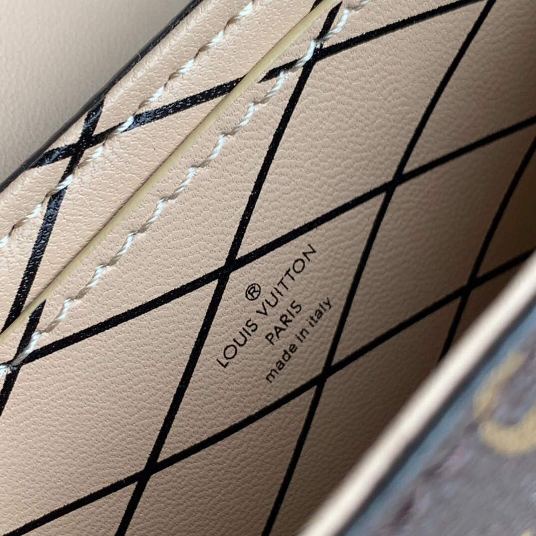 LV M63913 Louis Vuitton Vertical Trunk Pochette Bag Brown