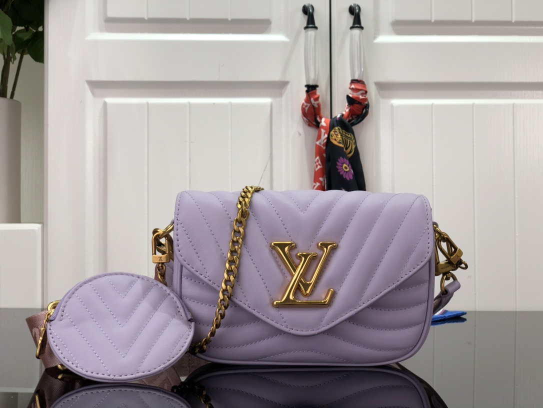 LV M56466 Louis Vuitton New Wave Multi-Pochette Leather M56461 Purple
