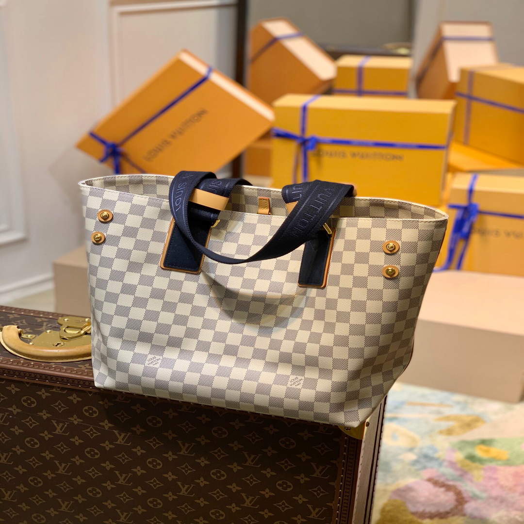 LV N41179 Louis Vuitton Cabas PM Plan Soleil Shoulder Tote Bag