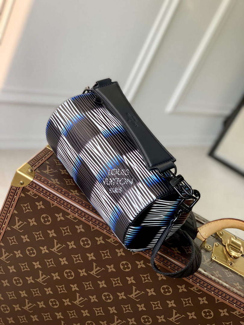 LV M23744 Louis Vuitton Soft Polochon PM Bag Blue Moon