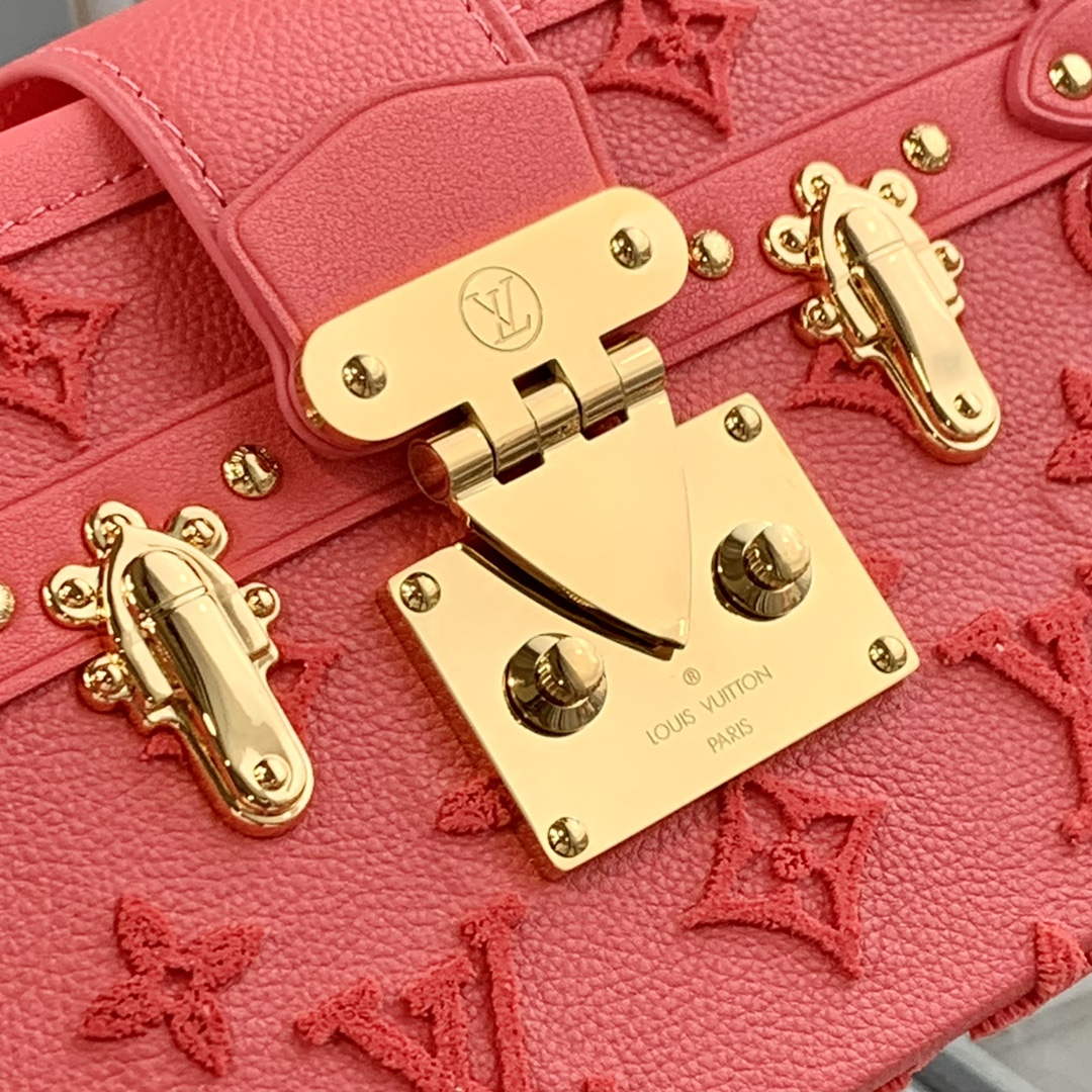 LV M20745 Louis Vuitton Petite Malle Handbag Fluo Pink