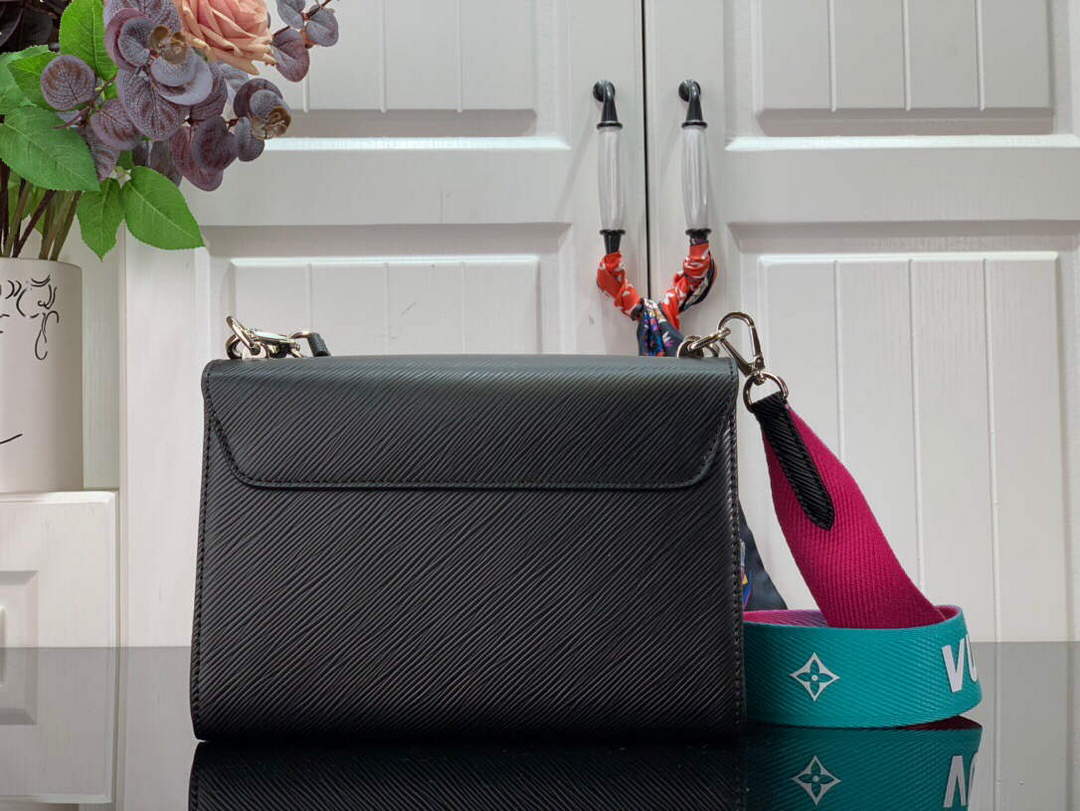 LV M59416 Louis Vuitton Twist MM Epi leather Handbag Black