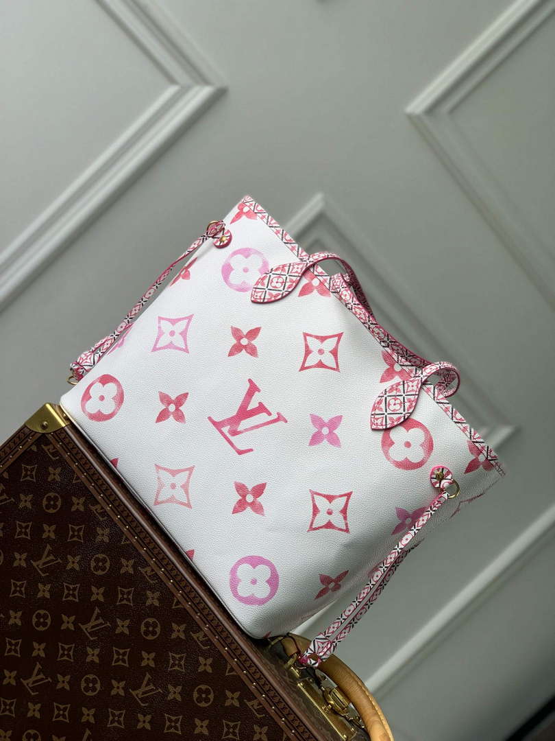 LV M22980 Louis Vuitton Neverfull MM Tote Bag Pink