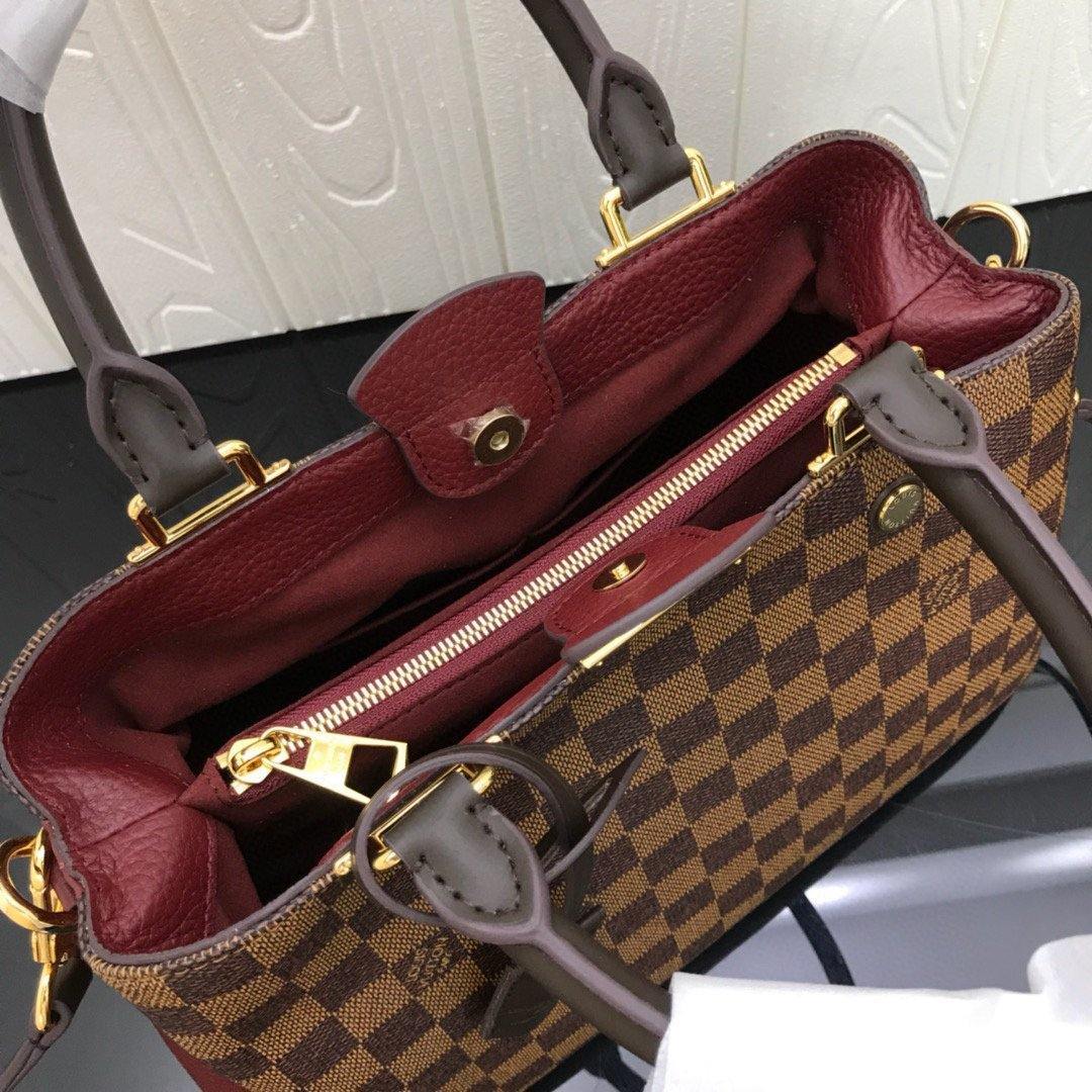 LV N44020 Louis Vuitton Brittany BB Tote Damier Ebene N41675 Wine Red