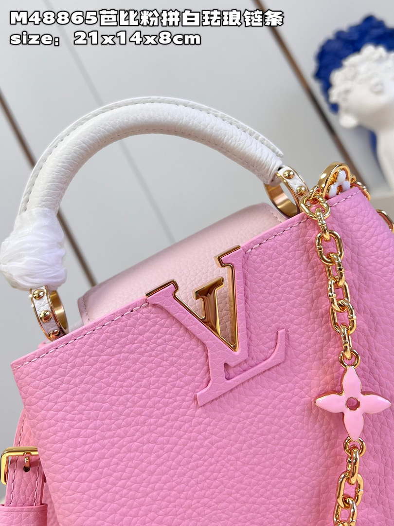 LV M22375 Louis Vuitton Capucines Mini Rose Chamallow Pink