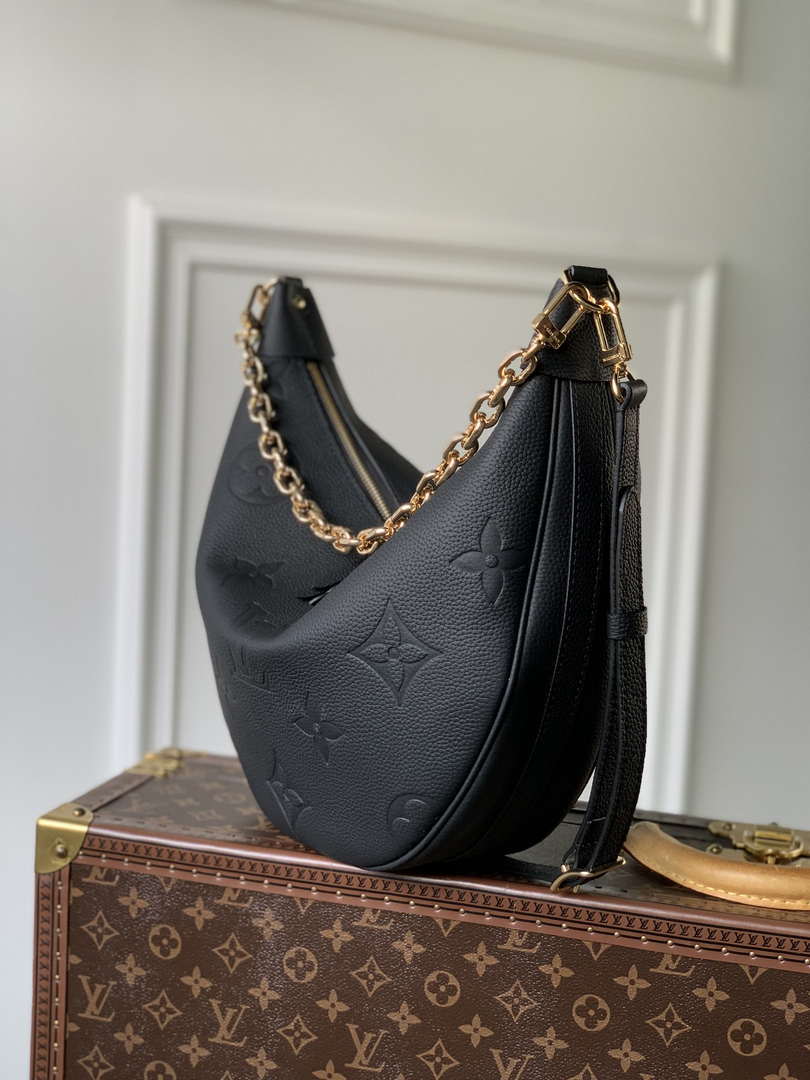 Louis Vuitton LV M46725 Loop Hobo Bag Monogram Empreinte Black