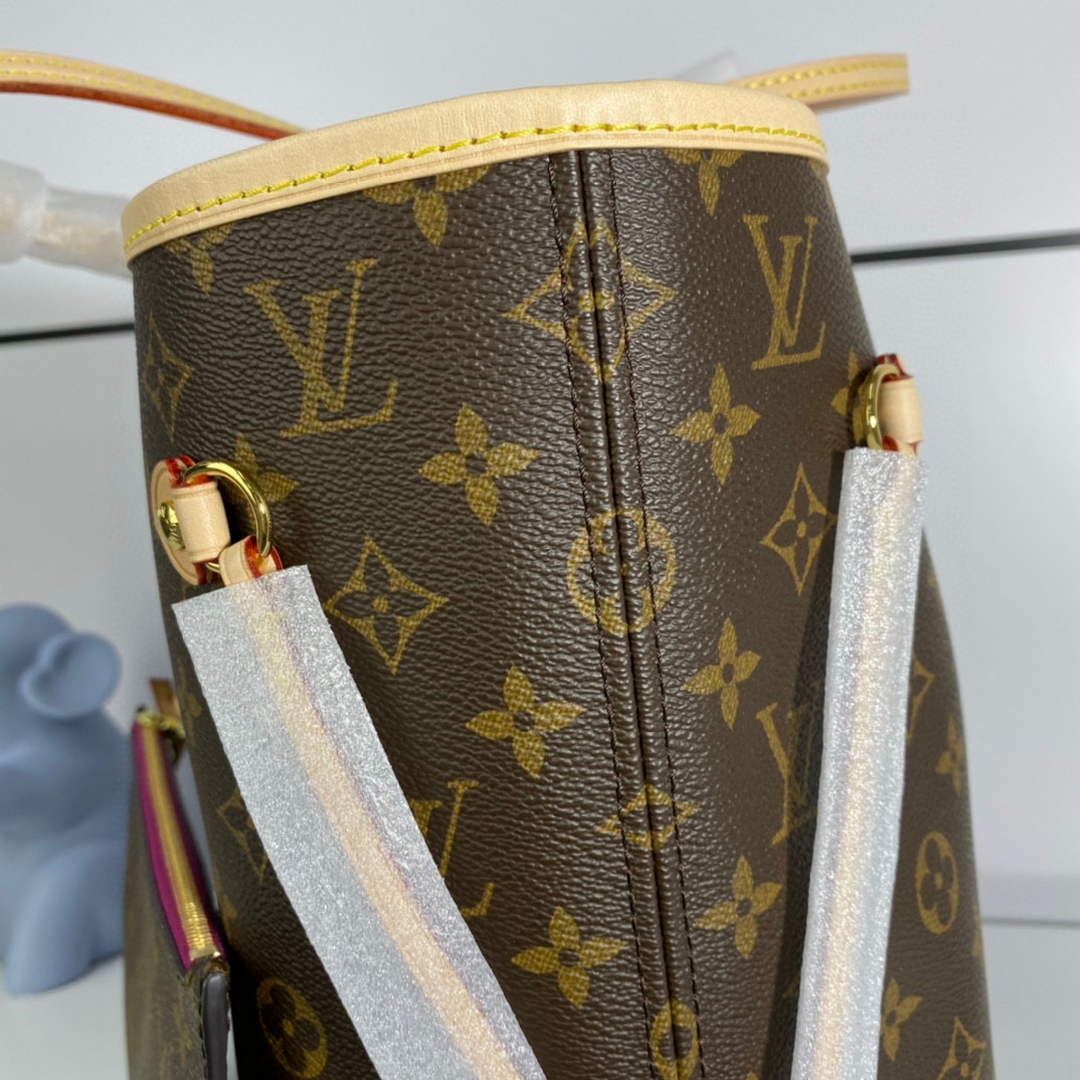Louis Vuitton LV M41178 Neverfull MM Monogram Canvas Pivoine Pink