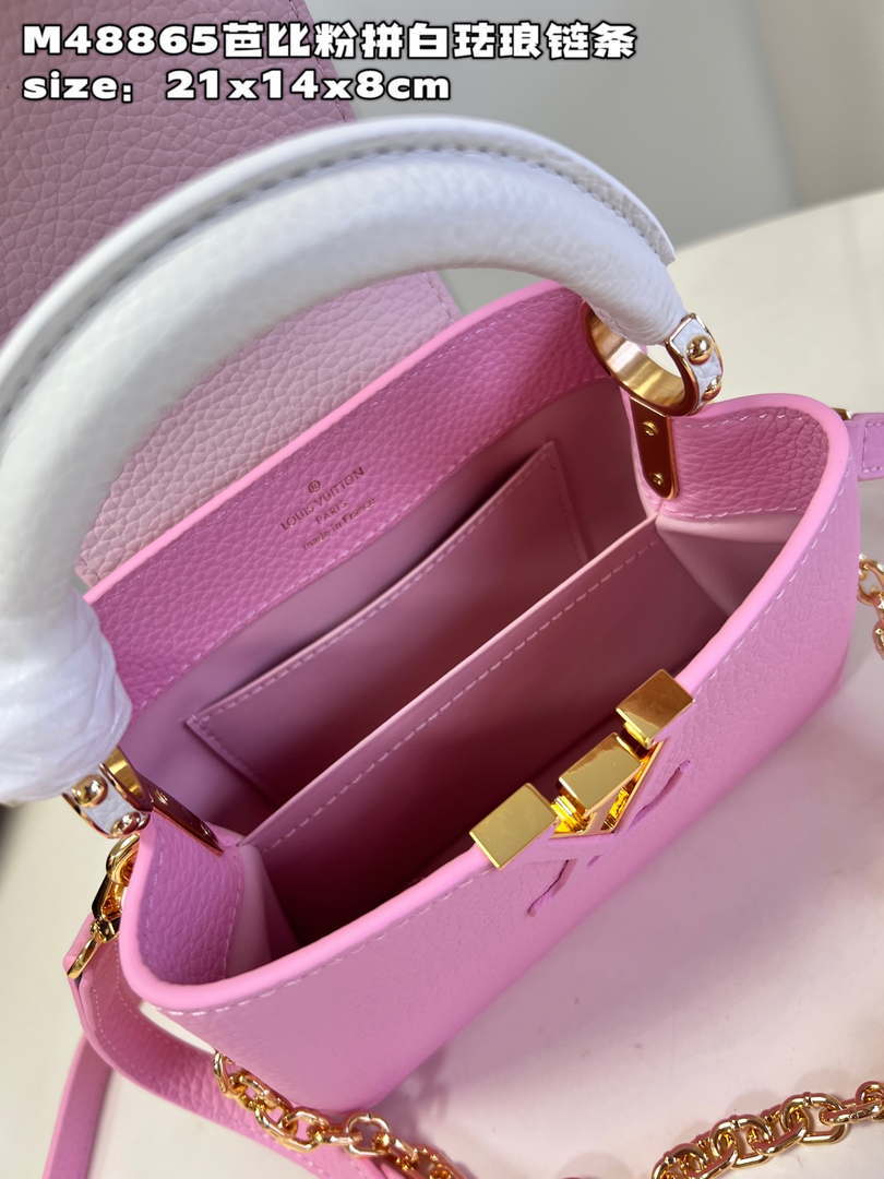 LV M22375 Louis Vuitton Capucines Mini Rose Chamallow Pink
