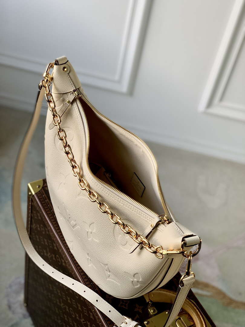 Louis Vuitton LV M46739 Loop Hobo Bag Monogram Empreinte Beige