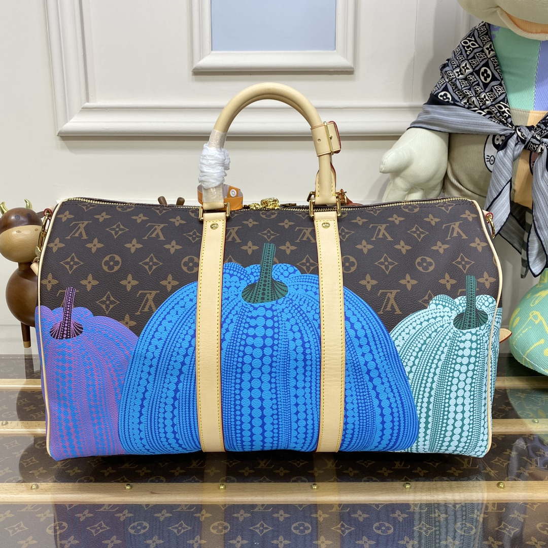 LV M46471 Louis Vuitton LV x YK Keepall Bandouli��re 45 Bag Monogram