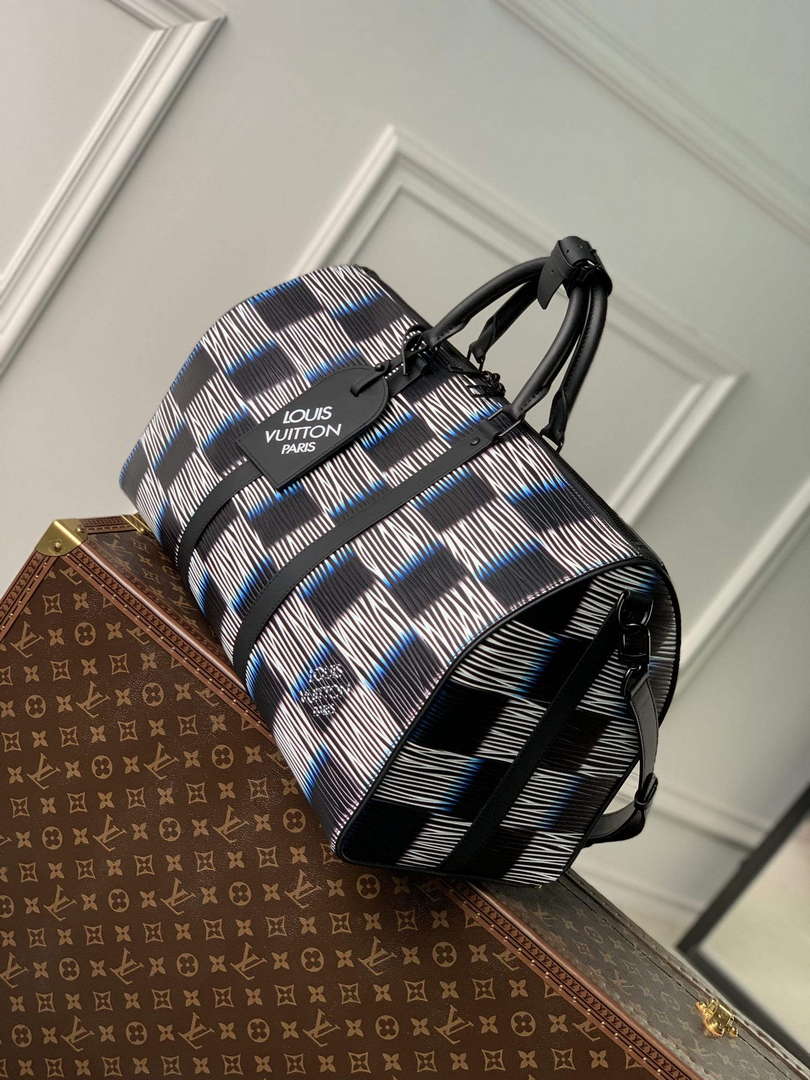 LV M23771 Louis Vuitton Keepall Bandouli��re 50 Bag Blue Moon