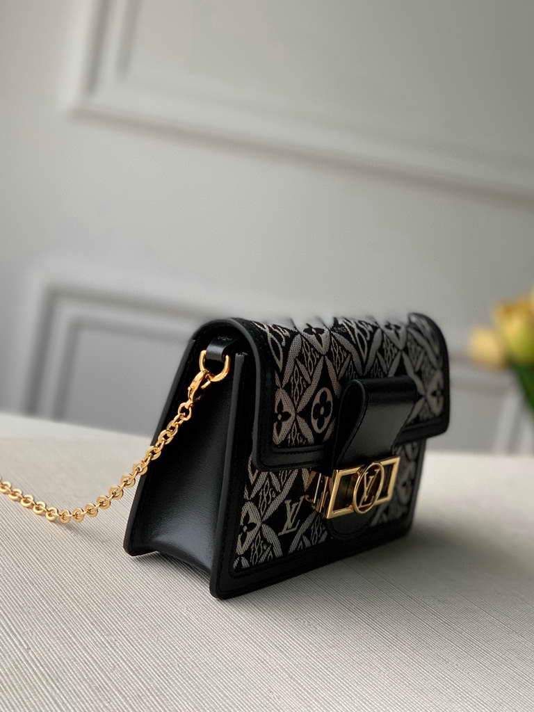 LV M69992 Louis Vuitton Since 1854 Dauphine Chain Wallet Monogram Black