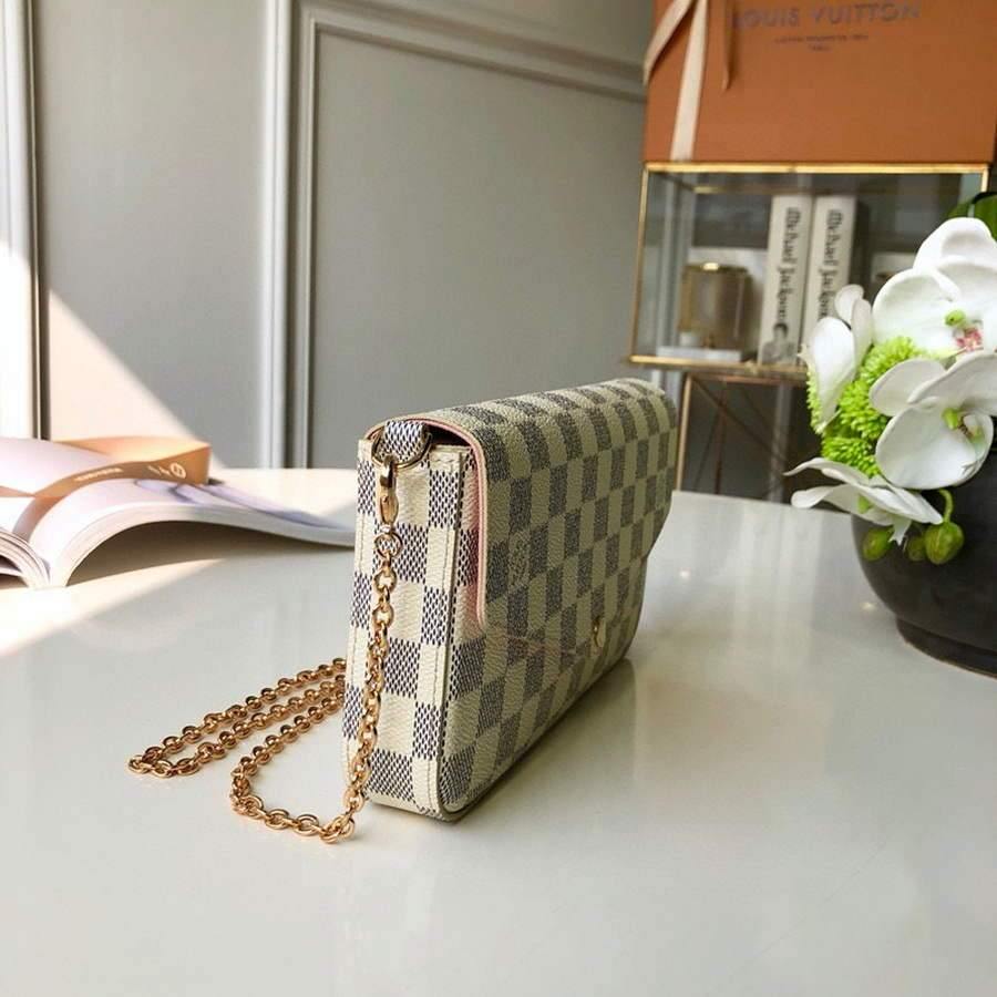 LV M61276 Louis Vuitton Felicie Pochette Bag Damier Azur