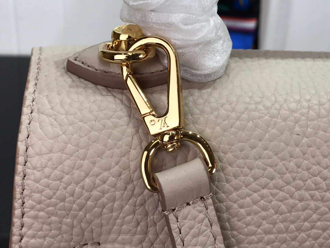 LV M57214 Louis Vuitton Twist one Handle PM Taurillon Leather Beige