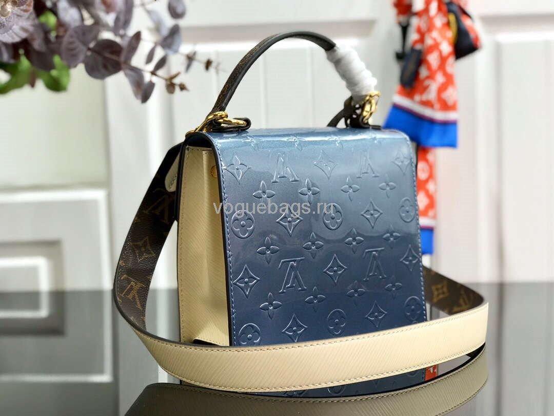 LV M90514 Louis Vuitton Spring Street Monogram Vernis Bag M90454 Blue