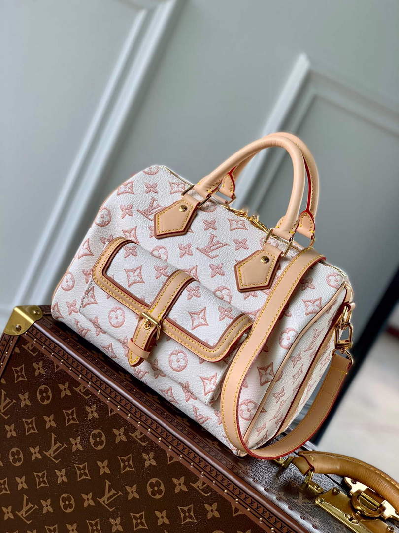LV M20852 Louis Vuitton Speedy Bandouliere 25 Handbag White