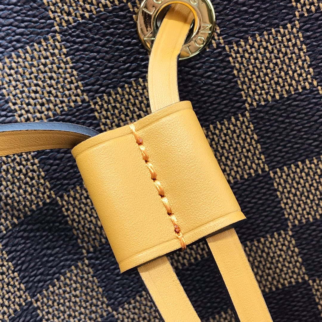 LV N40213 Louis Vuitton NONO MM Bag Damier Ebene Safran Yellow