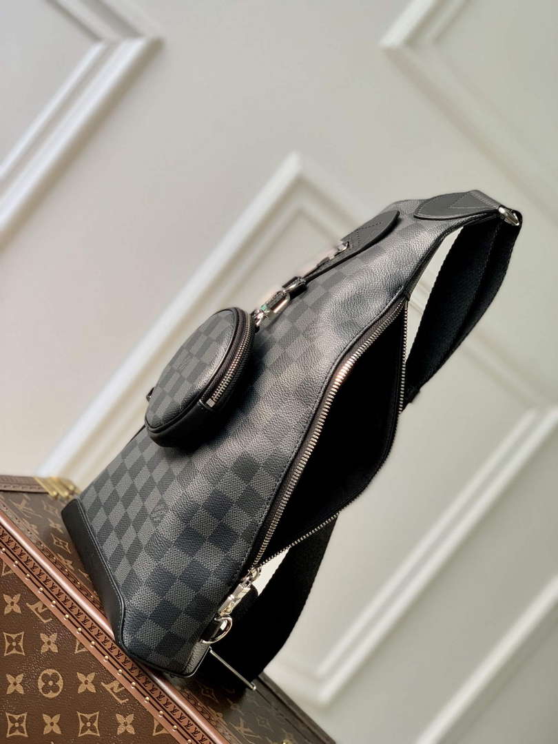 LV M30936 Louis Vuitton Duo Sling Bag Black grid