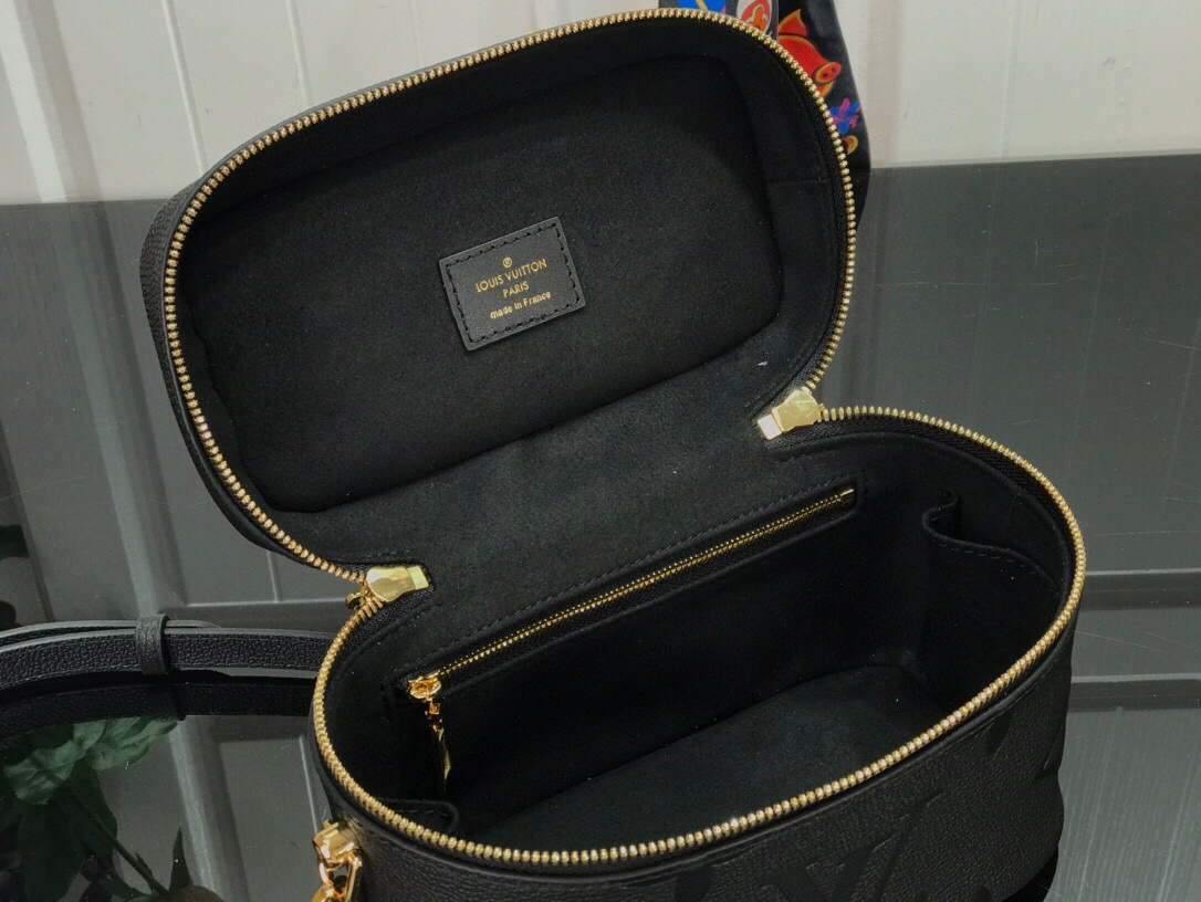 LV M45598 Louis Vuitton Vanity Pm Monogram Empreinte Leather M45608 Black