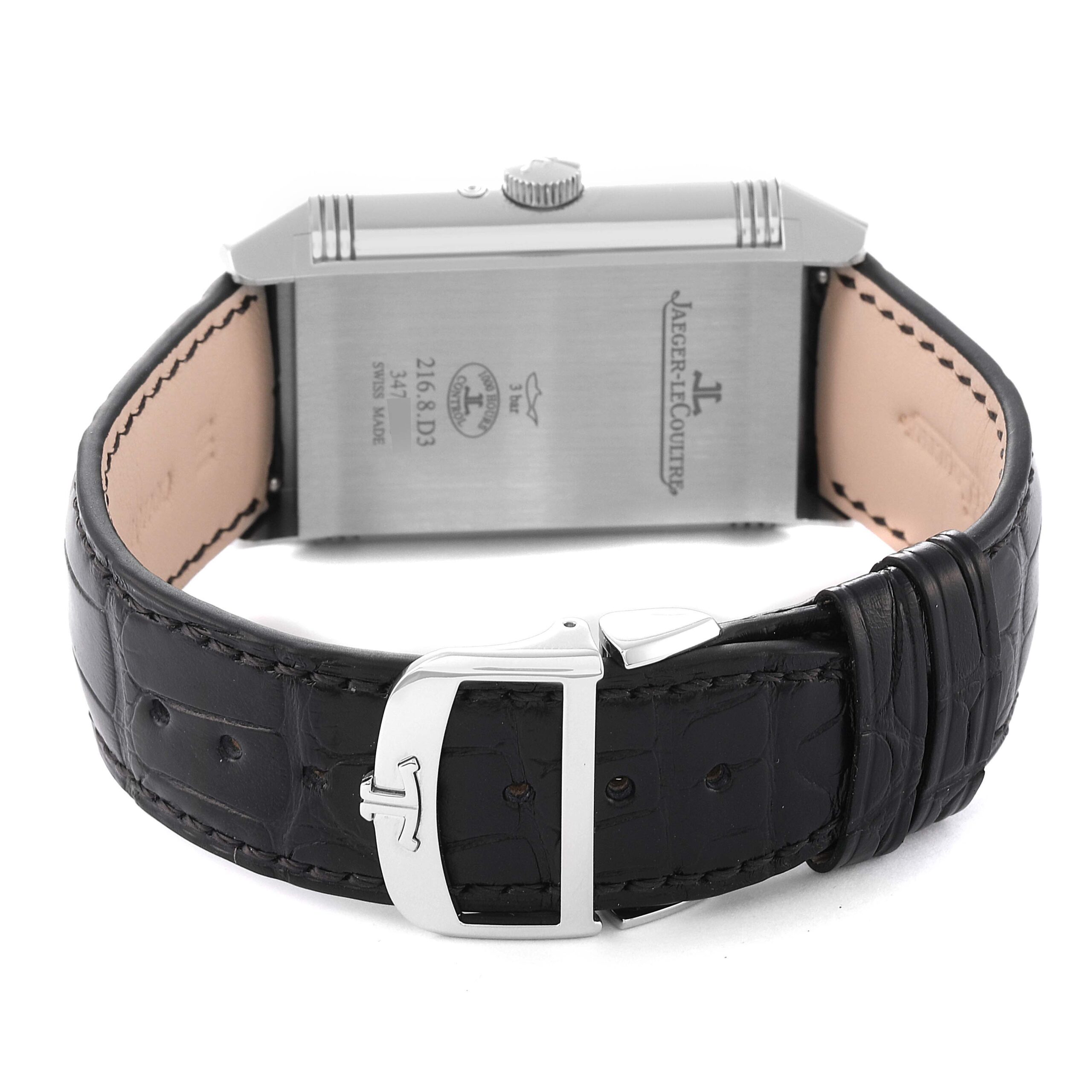 Jaeger LeCoultre Reverso Tribute Duoface Mens Watch 216.8.D3 Q3958420 Box Card