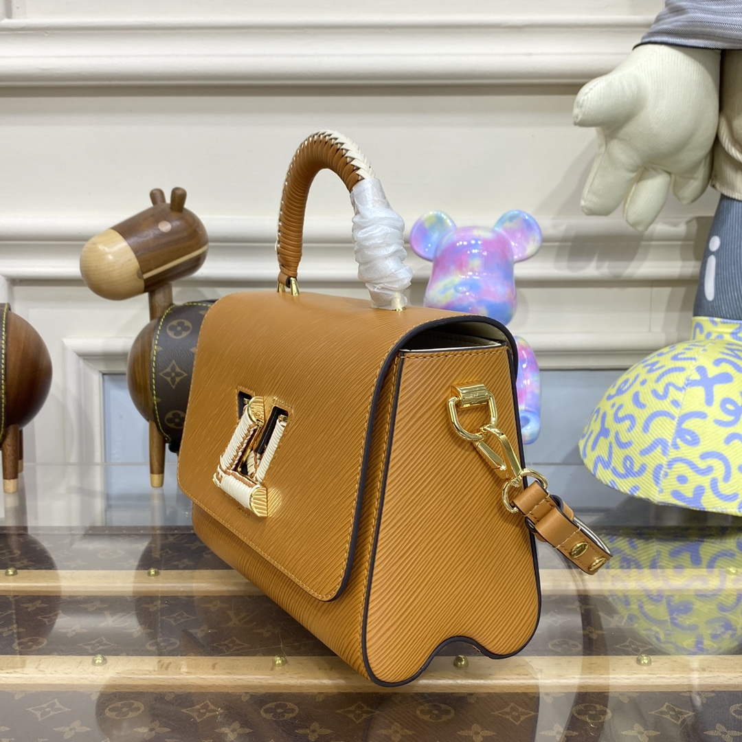 LV M22229 Louis Vuitton Twist MM Handbag Honey Gold