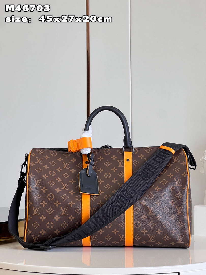 LV M46703 Louis Vuitton Keepall Bandouli��re 45 Bag Radiant Sun