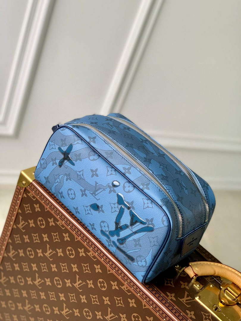 LV M82337 Louis Vuitton Dopp Kit Toiletry Bag Abyss Blue