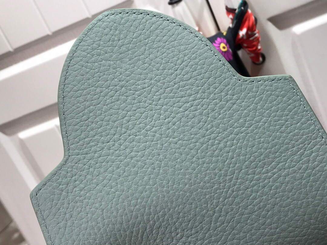 LV M57523 Louis Vuitton Capucines MM Handbag Black Blue