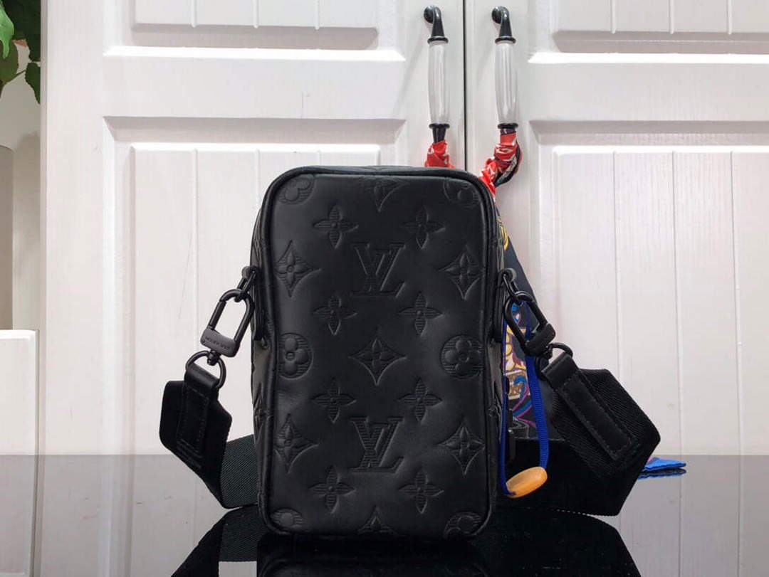 LV M81005 Louis Vuitton Flap Double Phone Pouch Black
