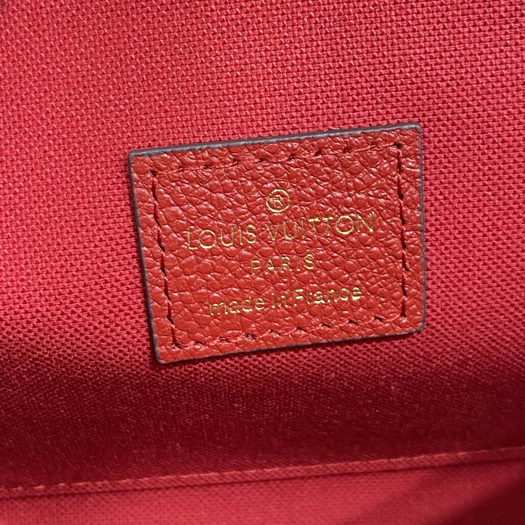 LV M82607 Louis Vuitton Felicie Pochette Monogram Empreinte Bag Red