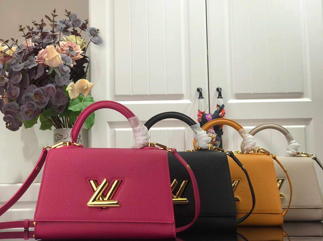 LV M57136 Louis Vuitton Twist one Handle PM M57093 Taurillon Leather Saffron