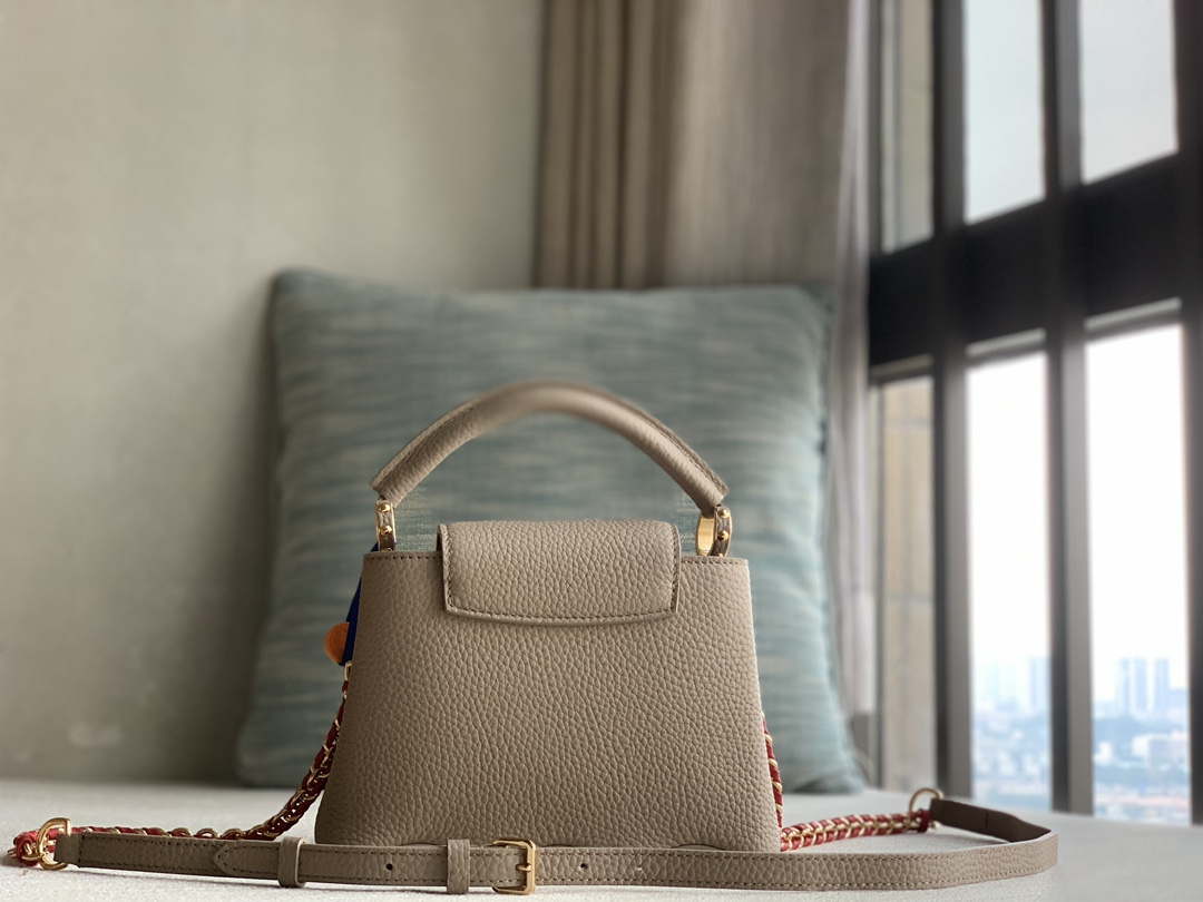 LV M22121 Louis Vuitton Capucines Mini Handbag Gray