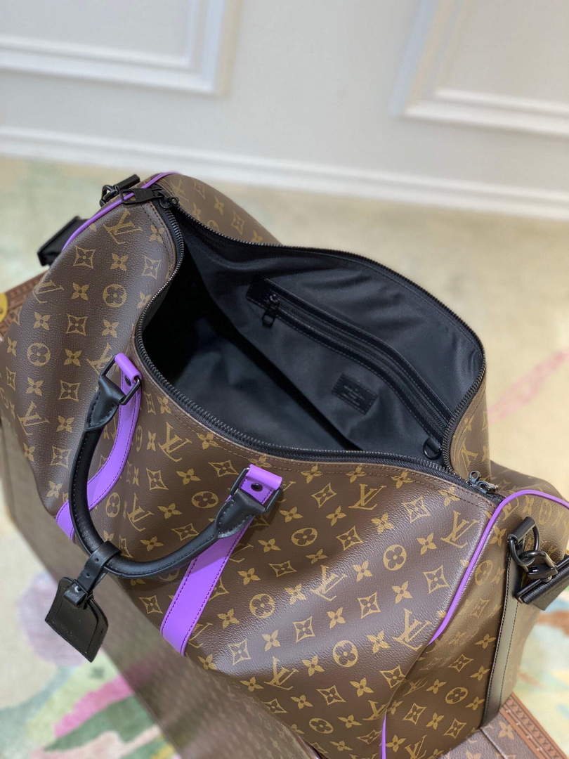 LV M46259 Louis Vuitton Keepall Bandouliere 50 Bag Purple