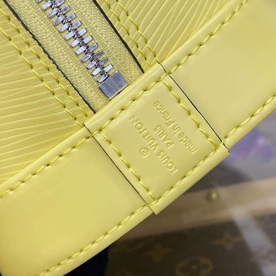 LV M22213 Louis Vuitton Alma BB Epi Handbag Jaune Plume Yellow