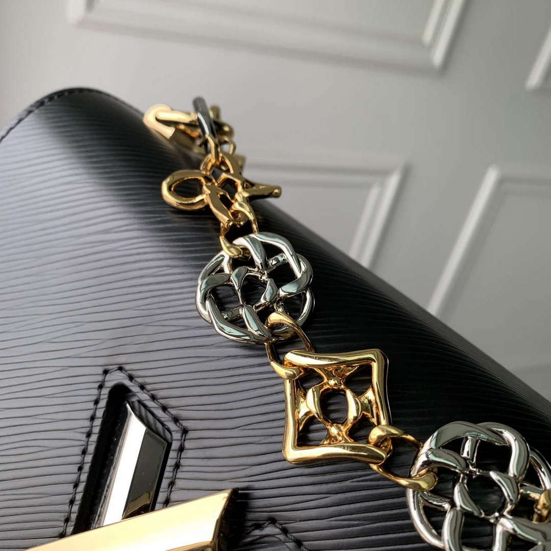 LV M22773 Louis Vuitton Twist MM Handbag Black