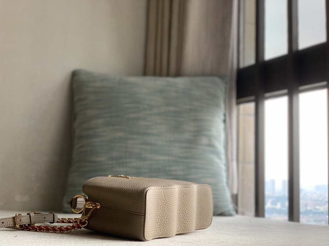 LV M22121 Louis Vuitton Capucines Mini Handbag Gray